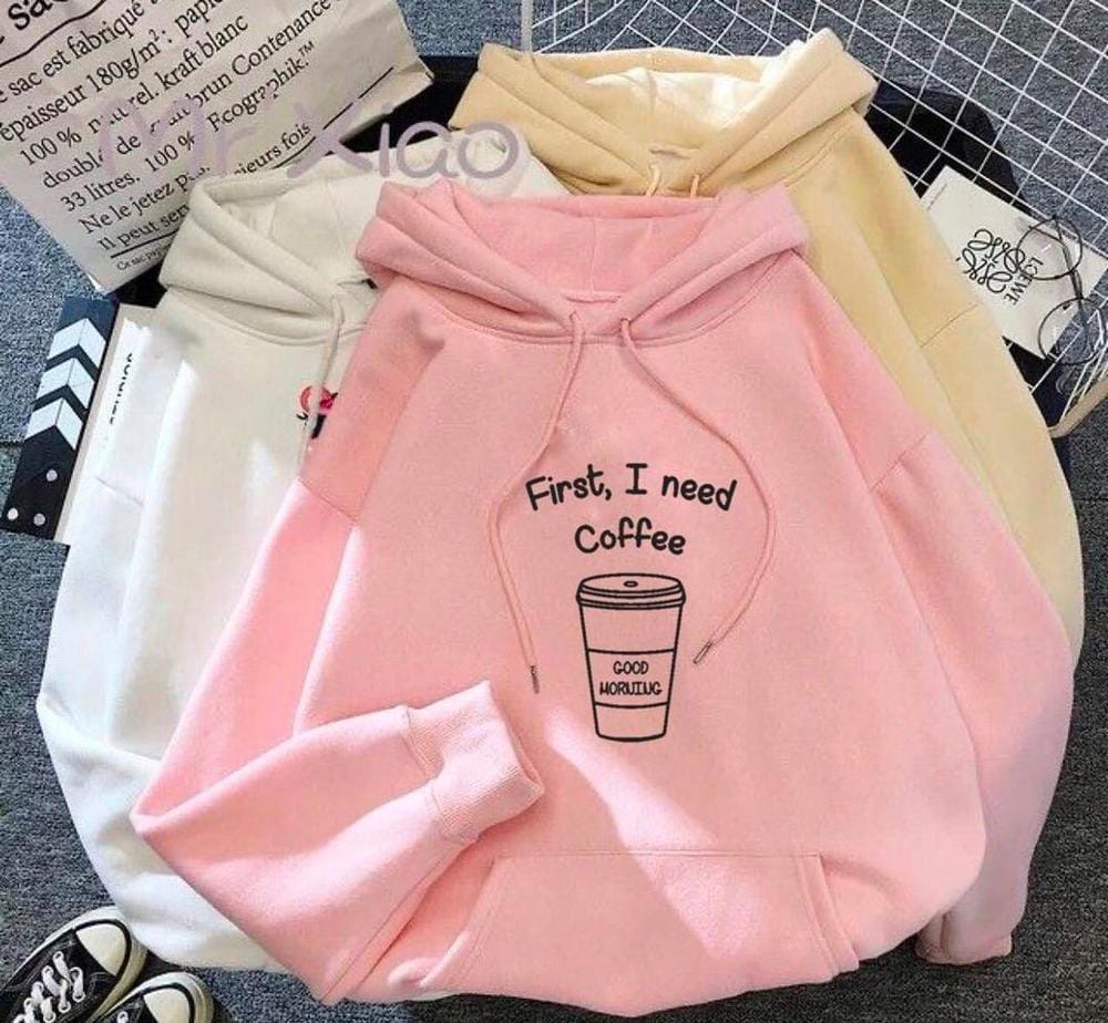 1 PCs women's stitched cotton printed hoodie 