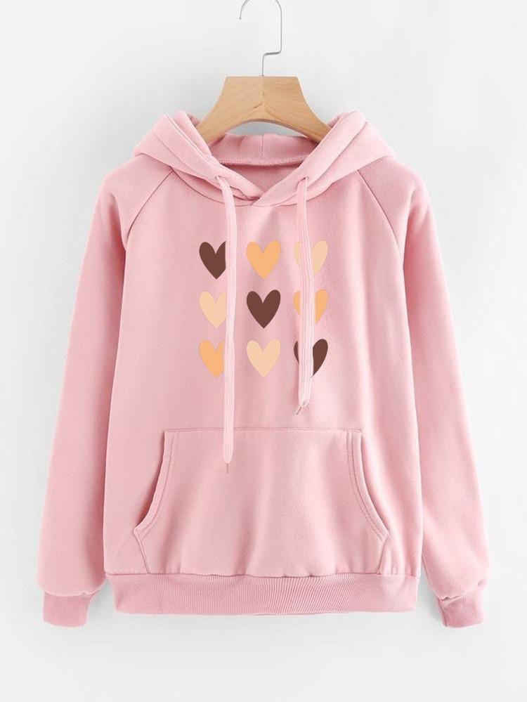 1 PCs women's stitched cotton printed hoodie