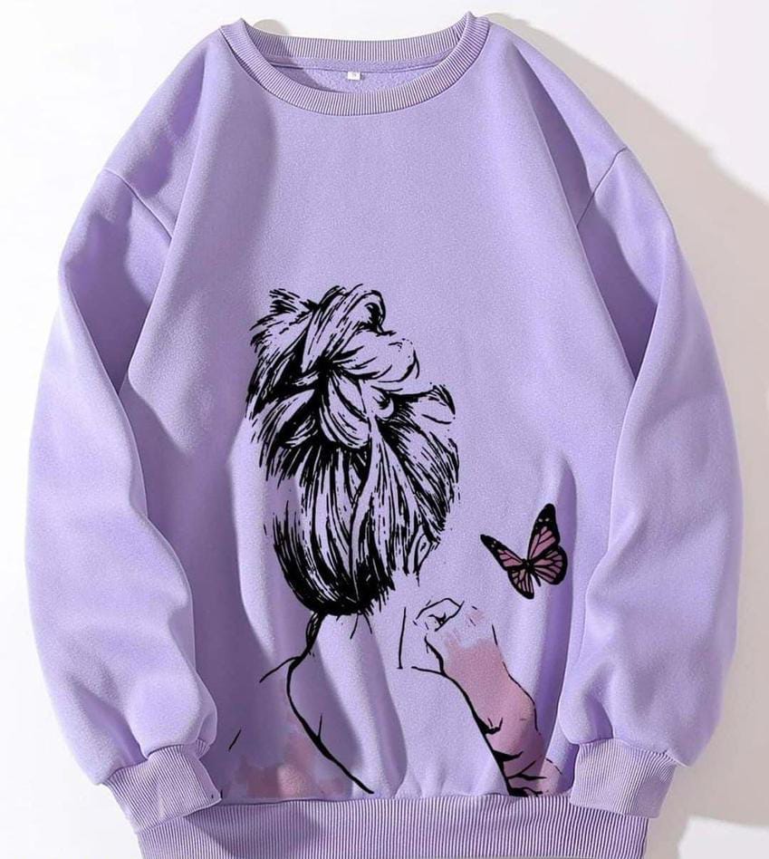 1 PCs women's stitched cotton printed hoodie