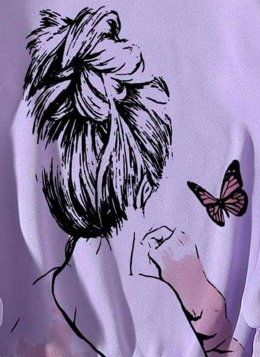 1 PCs women's stitched cotton printed hoodie