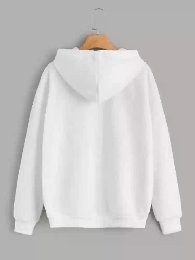 Unisex Stylish white plain fleece  Zip up hoodie - comfortable and cazy